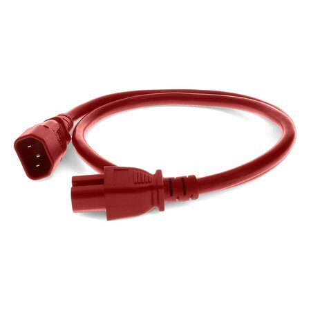 ADD-ON Addon 8Ft C15 To C14 14Awg 100-250V Red Power Extension Cable ADD-C142C1514AWG8FTRD